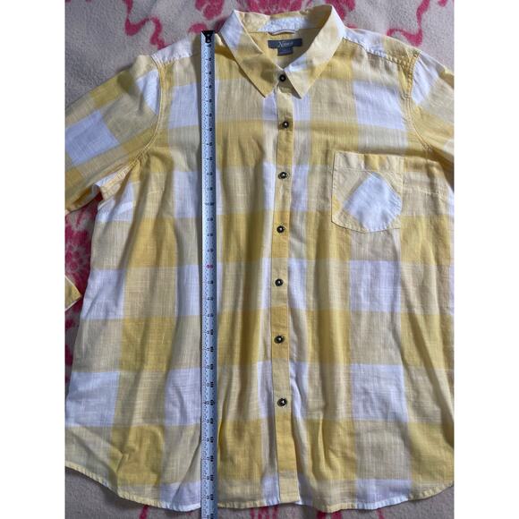 Natural Reflections 100% Cotton yellow & white pattern long sleeve plus SZ XXL - Picture 8 of 8
